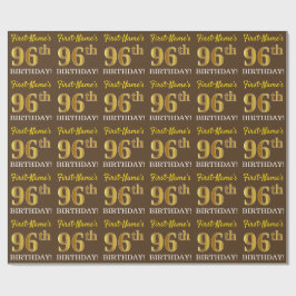 Brown, Imitation Guld tittar "96:e BIRTHDAY" Presentpapper