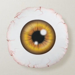 Brown Iris Eyeball Scary Bloodshot Halloween Öga Rund Kudde