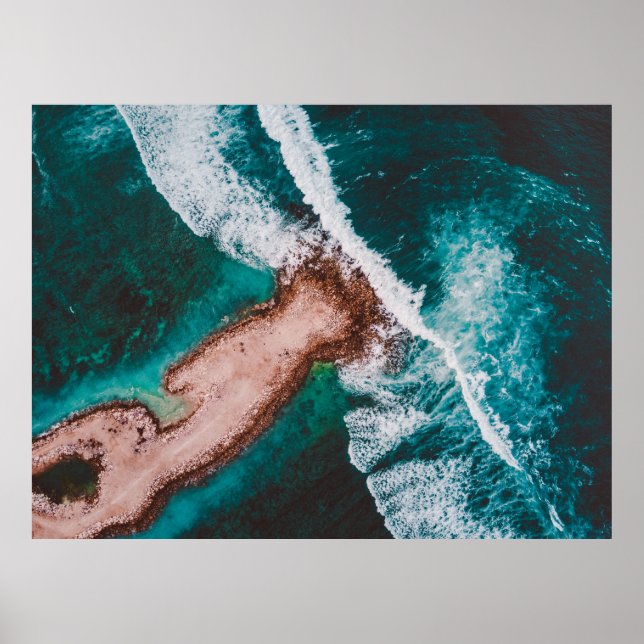 BROWN ISLAND, OMKRING AV HAVET VATTEN UNDER DAGEN POSTER (Framsidan)