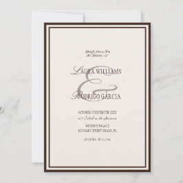 Brown Ivory Old Money Luxe Wedding Inbjudningar