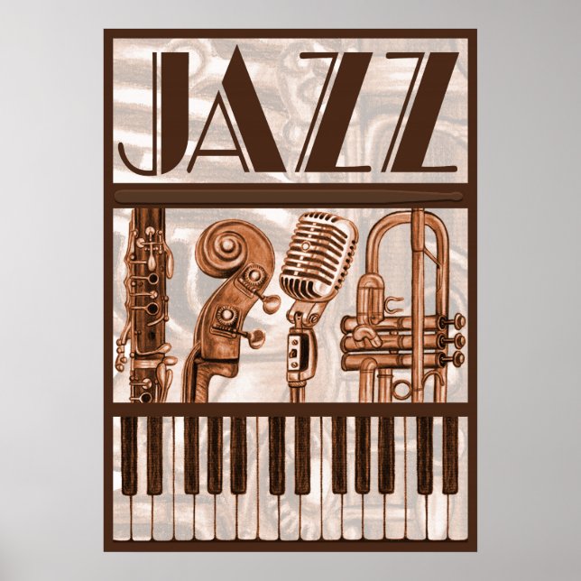 Brown Jazz Music Poster (Framsidan)