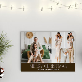 BROWN Jul Elegant 4 Samlingsfotomeddelande Julkort