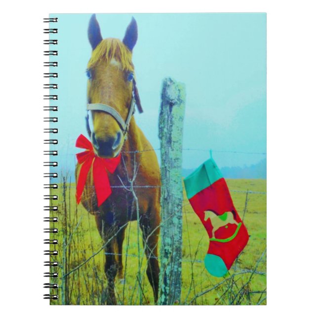 Brown jul Horse Anteckningsbok (Framsidan)