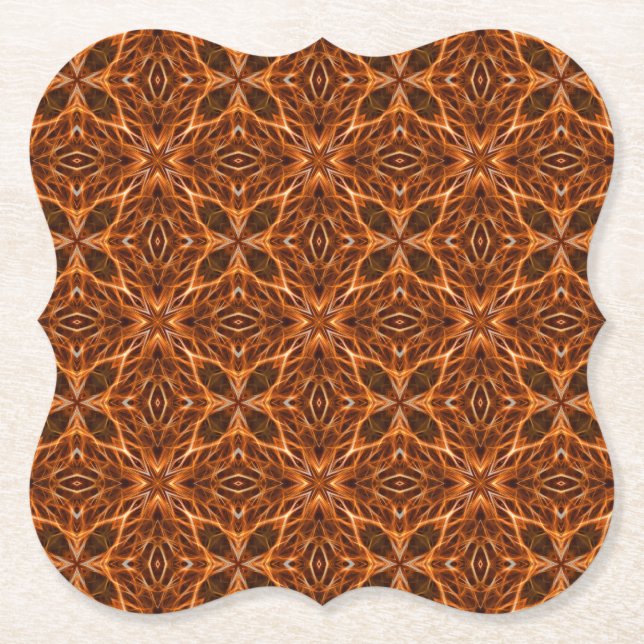 Brown Kaleidoscope Mandala Mönster-23100 Underlägg Papper (Framsida)