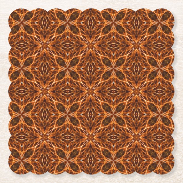 Brown Kaleidoscope Mandala Mönster-23100 Underlägg Papper (Framsida)