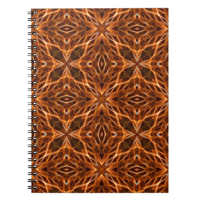 Brown Kaleidoscope Mandala Mönster Anteckningsbok (Framsidan)