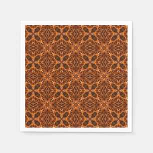 Brown Kaleidoscope Mandala Mönster Pappersservett