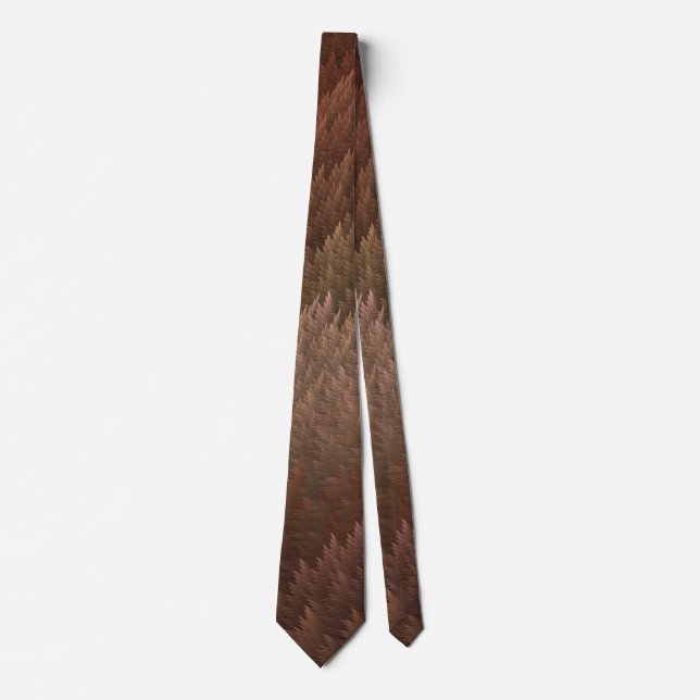 Brown Khaki Tartan Feather Mönster Tie Slips (Framsida)