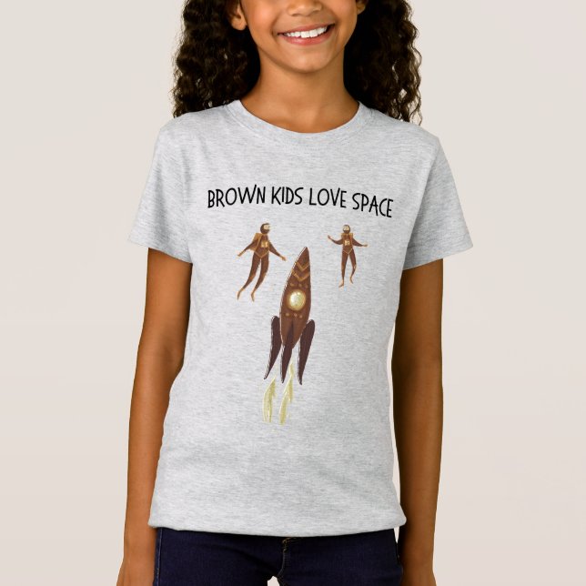 Brown Kids Kärlek Space Kids T-Shirt (Framsida)