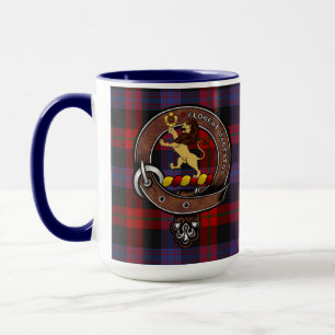 Brown Klan Badge & Tartan Mugg