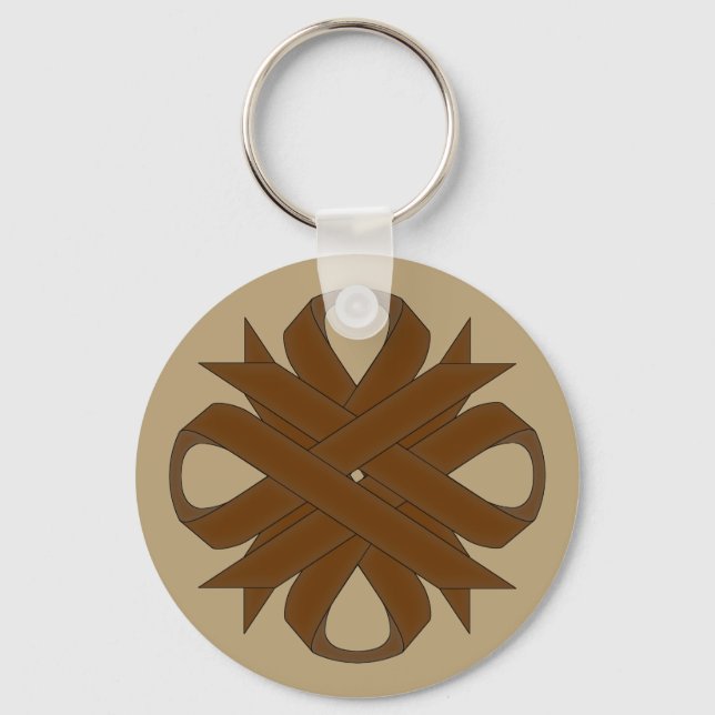Brown Klöver Ribbon av Kenneth Yoncich Nyckelring (Framsida)