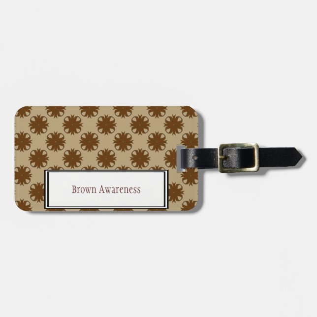 Brown Klöver Ribbon Template av Kenneth Yoncich Bagagebricka (Horisontell Framsida)