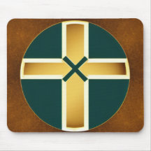 Brown Kor med Teal Background Mousepad