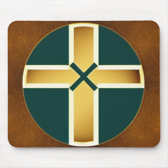 Brown Kor med Teal Background Mousepad Musmatta (Framsidan)