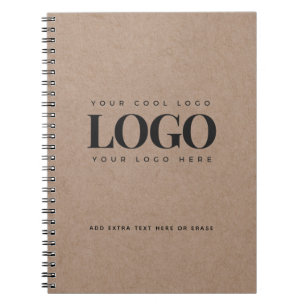 Brown Kraft Papper look Round Logotyp Business Anp Anteckningsbok