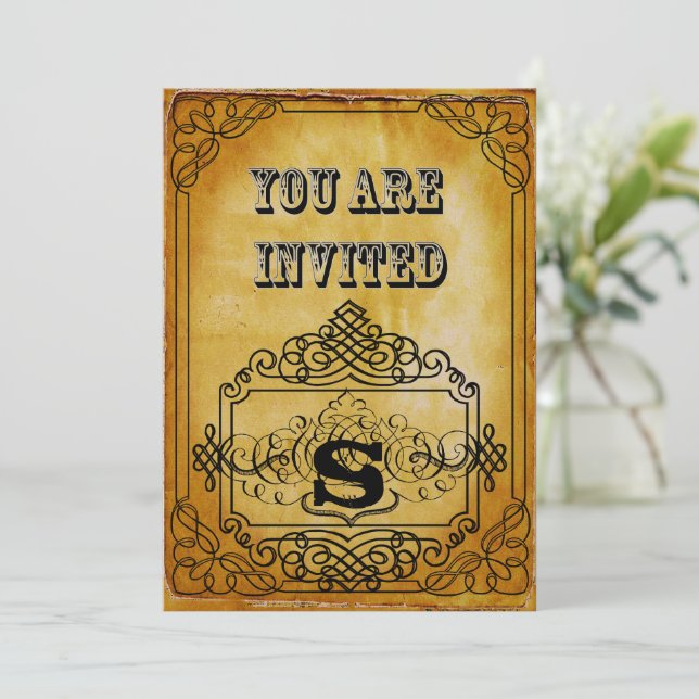 Brown Kraft Papper Rustic Bröllop Inbjudningar (Stående Fram)