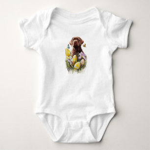 Brown Lab Puppy Hund med blommor T Shirt