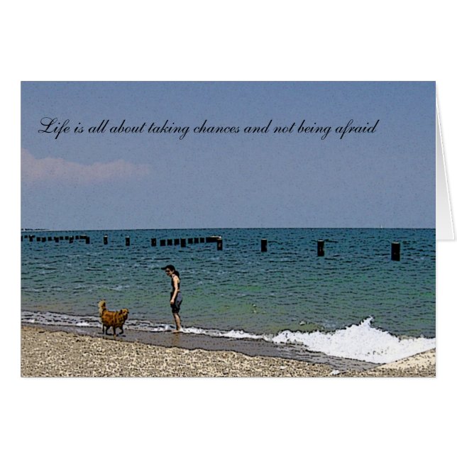 Brown Lab Tittar över Vatten Hälsningskort (Framsidan Horizontal)