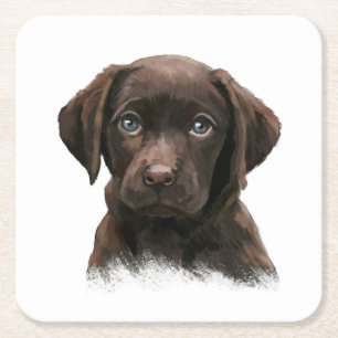 Brown Lab Underlägg Papper Kvadrat