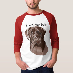 Brown Labrador" I Kärlek My Lab" T Shirt