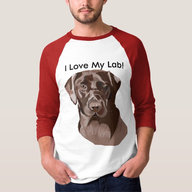 Brown Labrador" I Kärlek My Lab" T Shirt (Framsida)