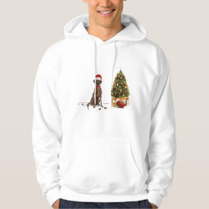 Brown Labrador Retriever Funny jul Hund Träd Hoodie