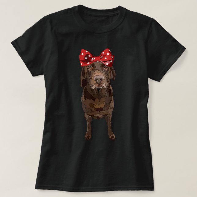 Brown Labrador Retriever Girl Chocolate Lab Mamma  T Shirt (Design framsida)