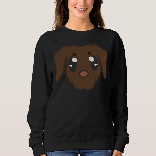 Brown Labrador Retriever Head T Shirt (Framsida)