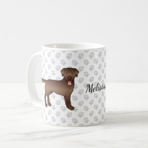 Brown Labrador Retriever Tecknad hund & Namn Kaffemugg