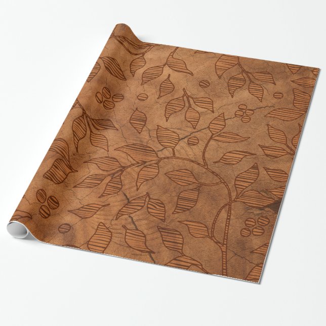 Brown Leafy Grenar Presentpapper (Utrullad)
