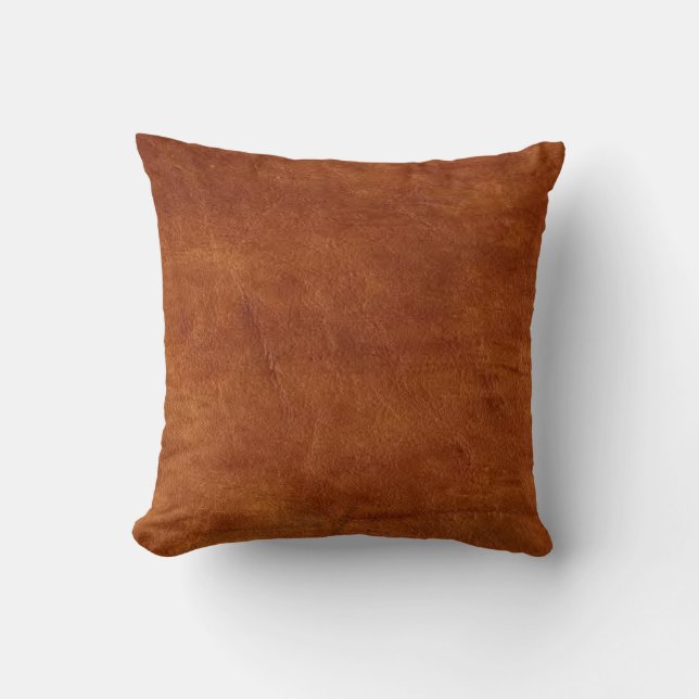 Brown Leather American MoJo Pillow Kudde (Framsida)