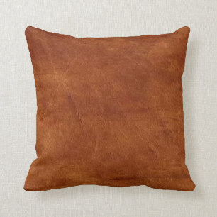 Brown Leather American MoJo Pillow Kudde