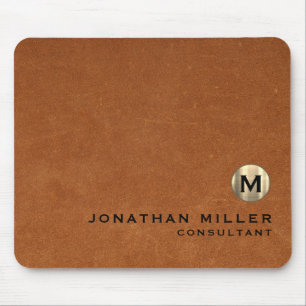 Brown Leather Guld Monogram Musmatta