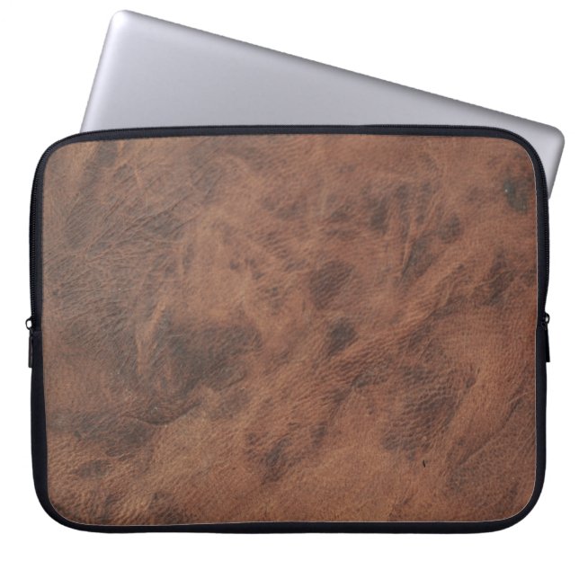 Brown Leather Masculine Rustic Skin Laptop Fodral (Framsidan)