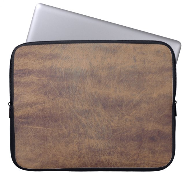 Brown Leather Masculine Rustic Skin Laptop Fodral (Framsidan)
