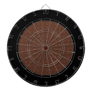 Brown Leather Struktur Black Gräns Darttavla