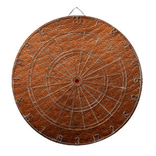 Brown Leather Struktur Dart Board Darttavla