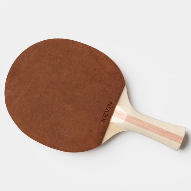 Brown Leather Struktur Monogram Pingisracket (Baksidan )
