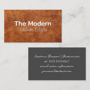 Brown Leather Struktur Visitkort