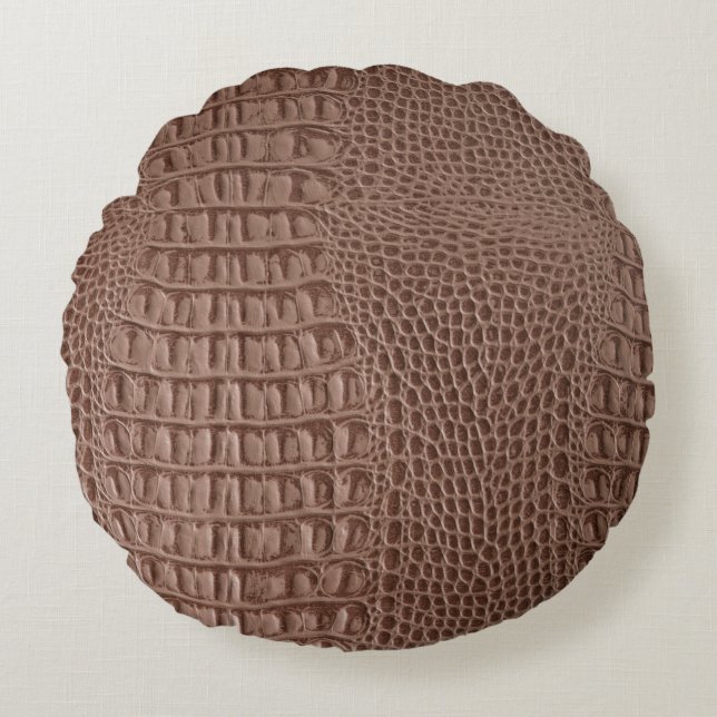 Brown leather texture background close up macroski rund kudde (Framsidan)