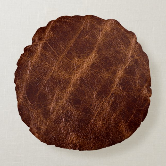 Brown leather textureleather,texture,abstract,acce rund kudde (Framsidan)
