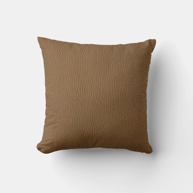 Brown Leather Titta Mönster Kudde (Framsida)
