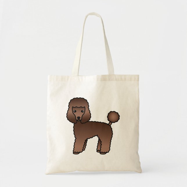 Brown Leksak Pudel Cute Tecknad hund Tygkasse (Framsidan)