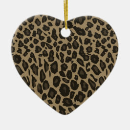 Brown Leopard Print Julgransprydnad Keramik