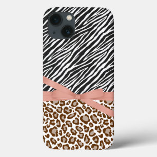 Brown Leopard Zebra Animal Rosa Ribbon