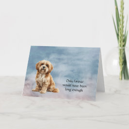 Brown Lhasa Apso Sympathy Condolence Card Helgkort
