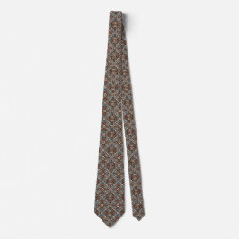 Brown, Light Blue och Cream Tile Mönster Slips