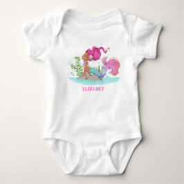 Brown Little Sjöjungfru Baby Shower Baby Bodykosty T Shirt