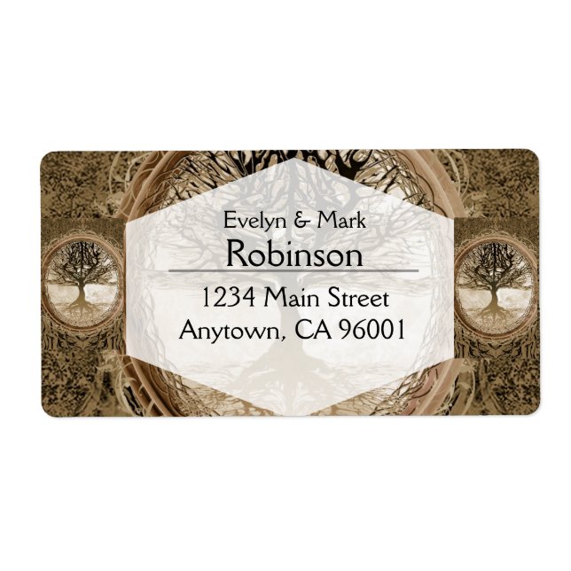 Brown Livets träd Mönster Fraktsedel (Framsidan)