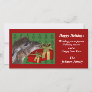 Brown Llama Farm Animal Helgdag Card Julkort